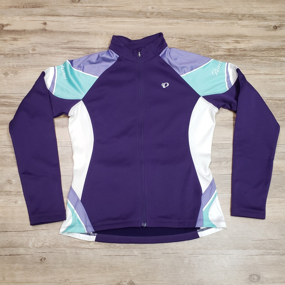 Pearl Izumi ELITE Jacket Womens Medium Purple Thermal Cycling Full Zip Fleece